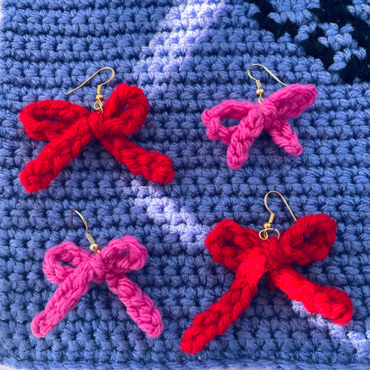 Crochet Bow Earrings