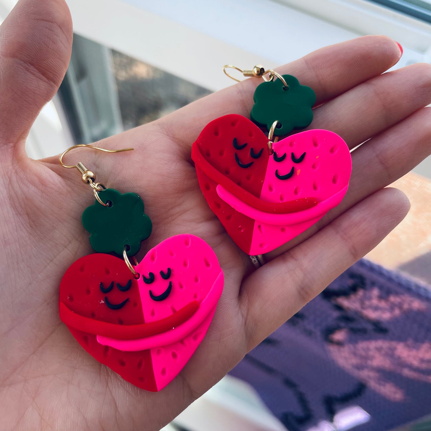 Hugging Strawberry Earrings