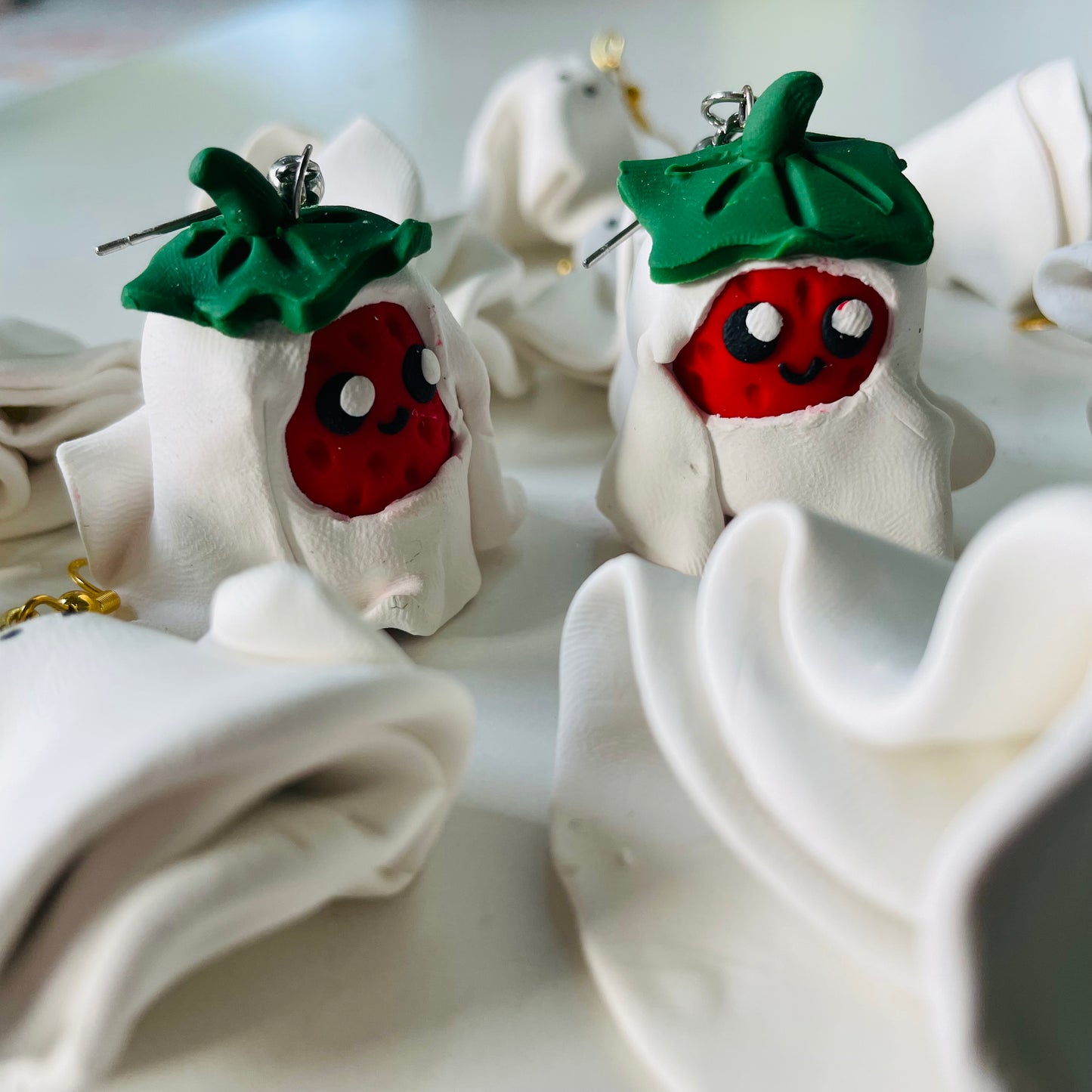 Strawberry Ghost Earrings