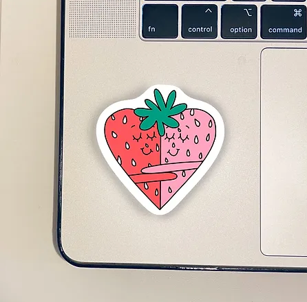 Hugging Strawberry Sticker